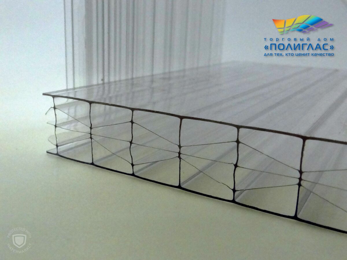 Сотовый поликарбонат 16 прозрачный Стандарт ГОСТ TSK 2100*12000